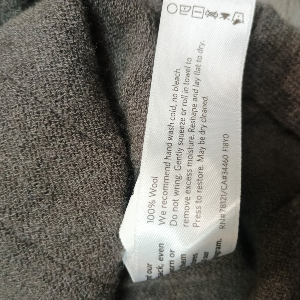 Eileen Fisher Italian Yarn 100% Wool Grey Long Sleeve Dress Ribbed Pleated XXS - Picture 5 of 7